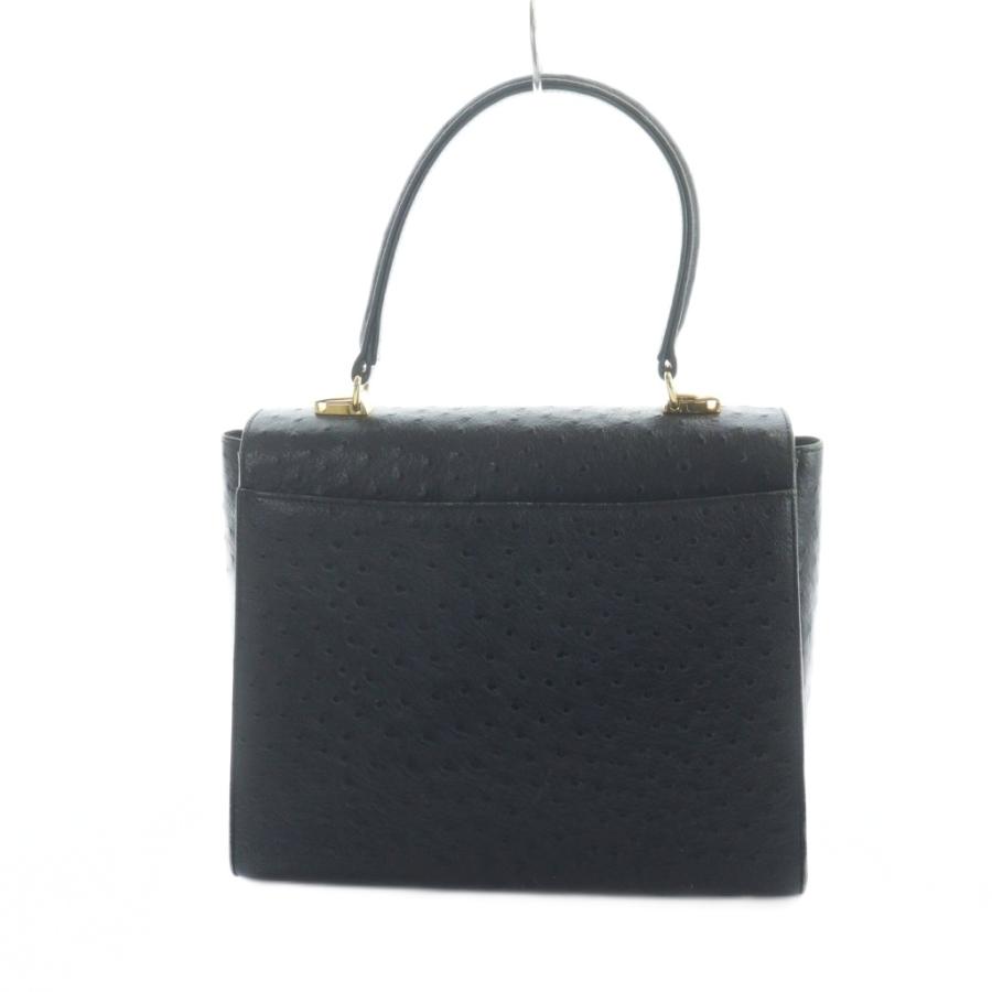 ハナエモリ HANAE MORI ハンドバッグ オーストリッチ フェイクレザー 