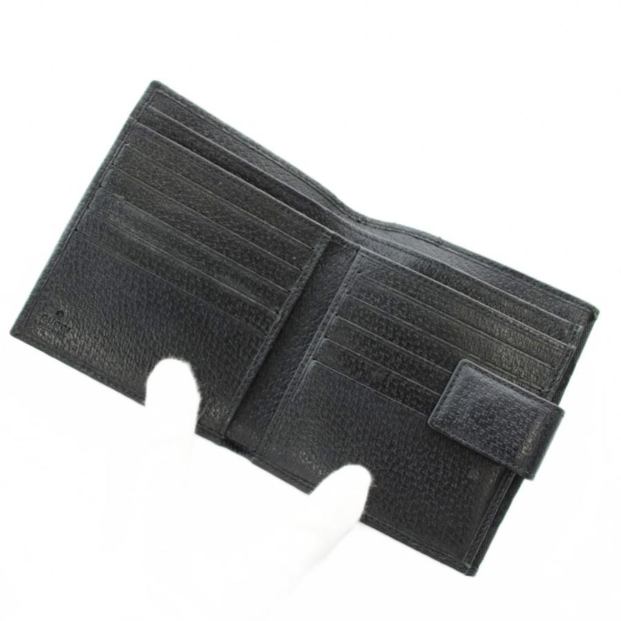 GUCCI（グッチ） 財布 二つ折り GGキャンバス レザー Wホック 総柄 黒