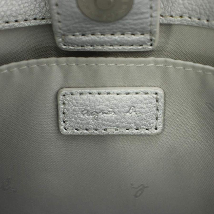 agnès b. グレー ケース agnes b.（アニエスベー） ハンドバッグ ショルダー 2WAY レザー ロゴ