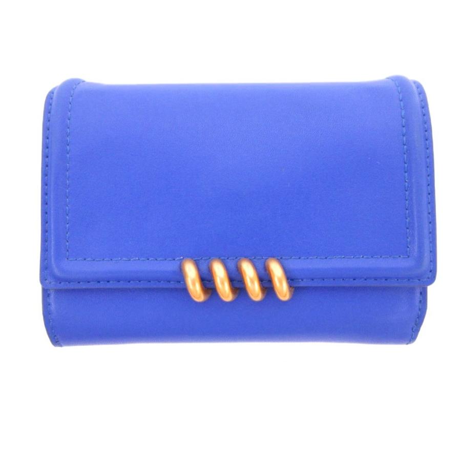Charles&amp;Keith 新品財布 水色 大人気ブランド 高級セレブ 箱付き ☆CHARLES&KEITH メタリックフロントフラップ ウォレット/送料込