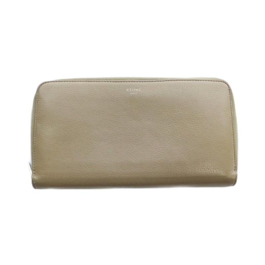 CELINE（セリーヌ） 長財布 ウォレット レザー ロゴ ラウンド 