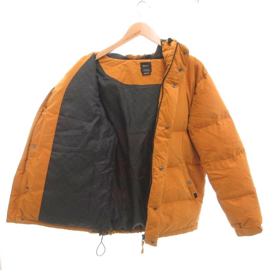 ルーカ RVCA パフジャケット 中綿 ロゴプリント フード付き S オレンジ