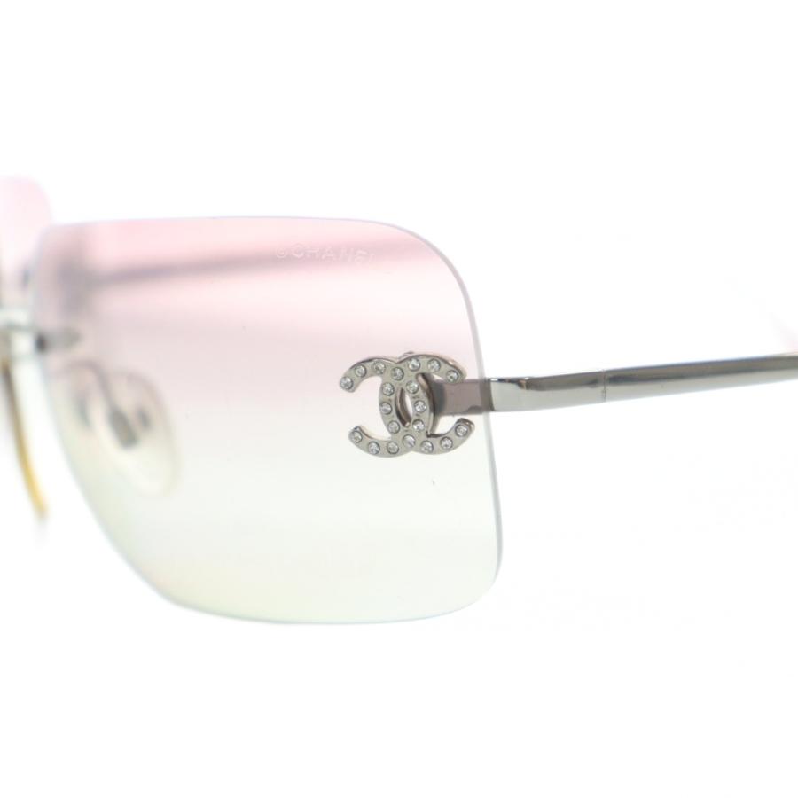 希少 シャネル 4017 ココマーク リムレス サングラス シルバー 62□17 CHANEL（シャネル） CHANEL 4017-D サングラス 眼鏡 めがね リムレス