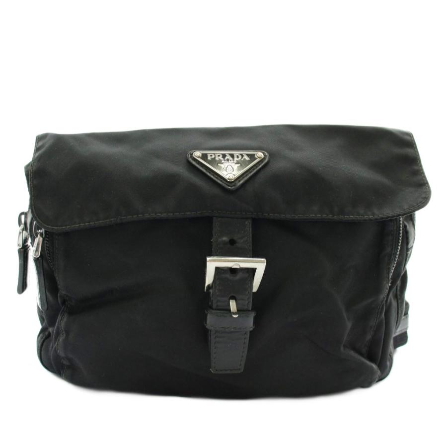 PRADA（プラダ） ショルダーバッグ ナイロン ロゴ 三角プレート 黒