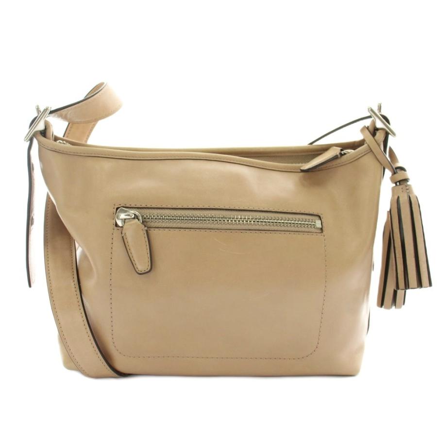 COACH（コーチ） ショルダーバッグ レザー タッセル ロゴ ベージュ 