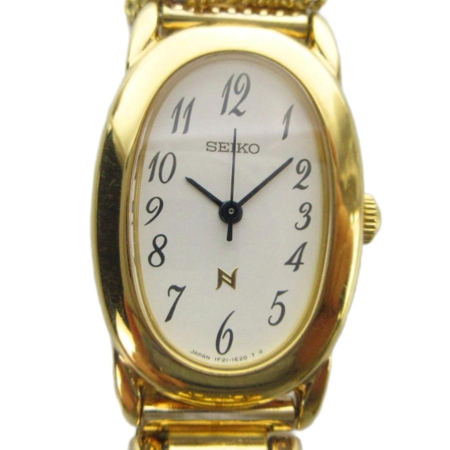 稼働SEIKO ノイエ 1F21-5B70ゴールド アナログ腕時計 オシャレ上品 セイコー SEIKO 1F21-5B70 ノイエ 腕時計 ウォッチ 白文字盤 クォーツ