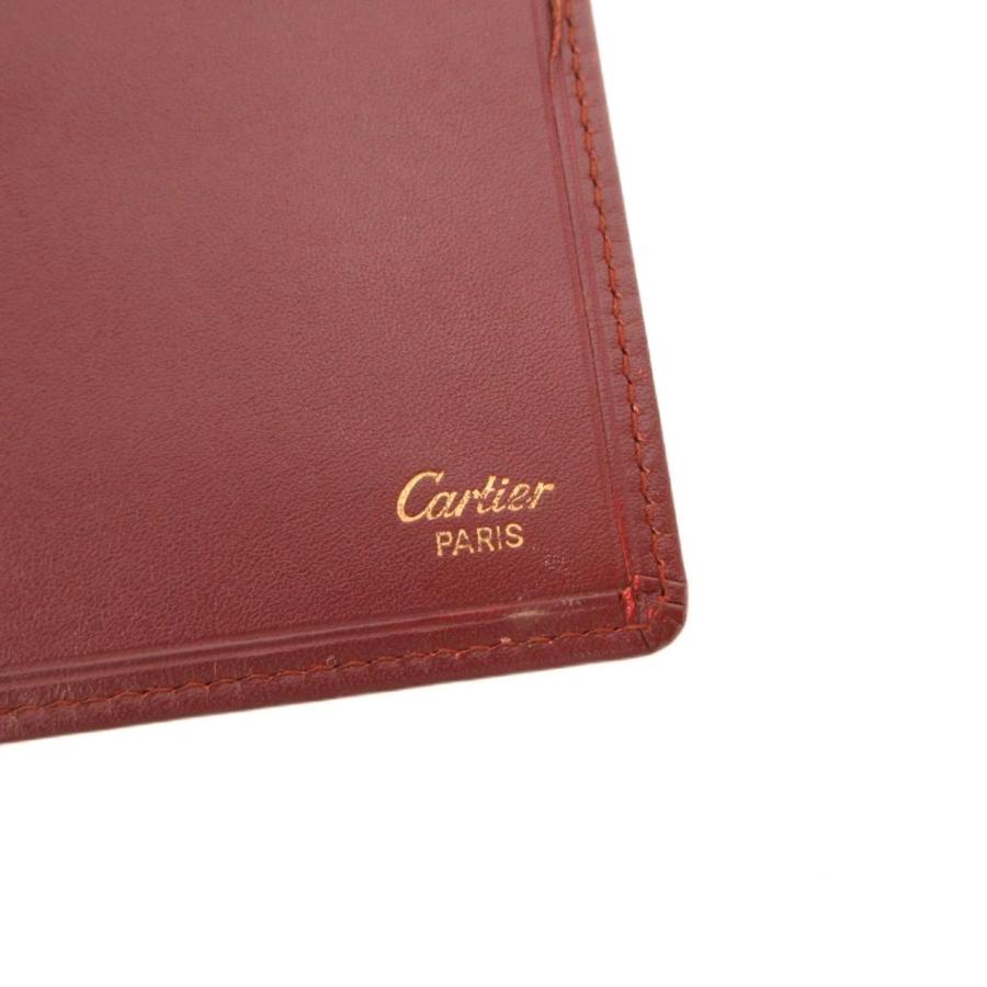 カルティエ Cartier 二つ折り財布 小銭入れなし レザー マストライン