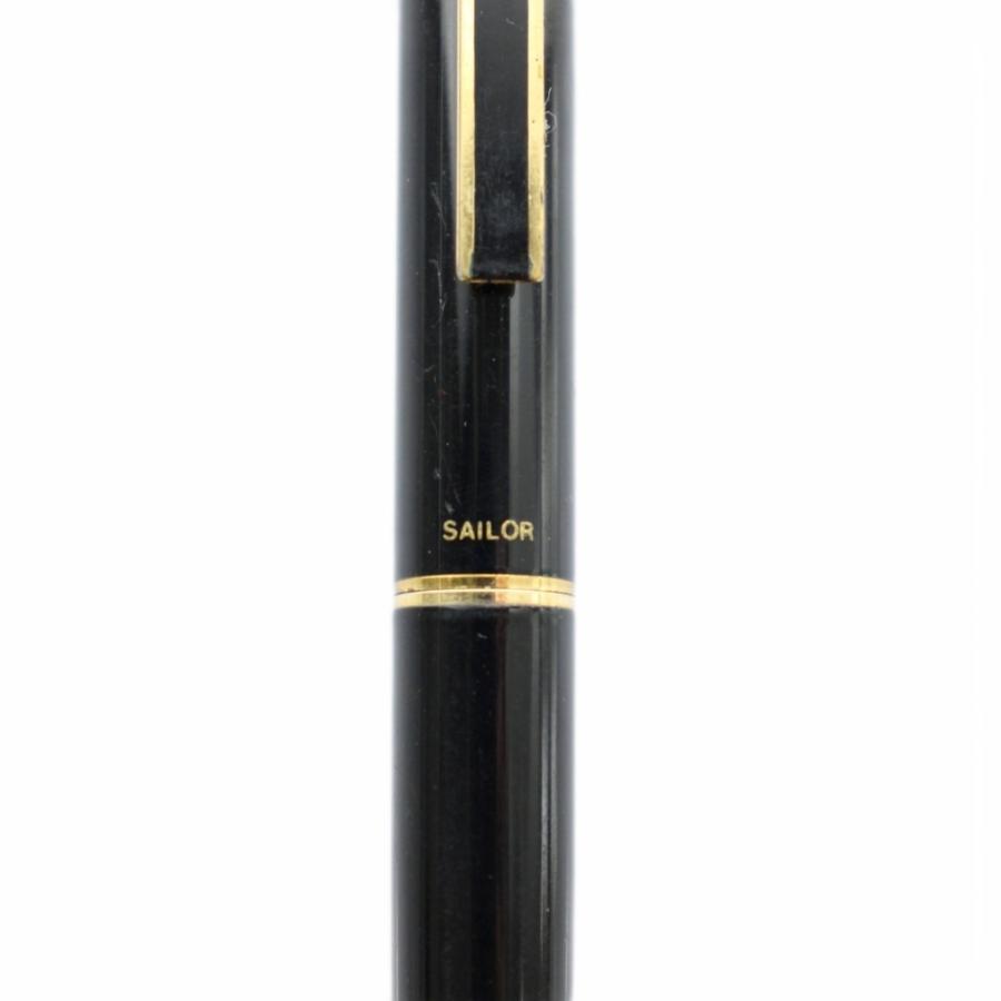 セーラー SAILOR 万年筆 ペン先14K 黒 ブラック ゴールドカラー 金色