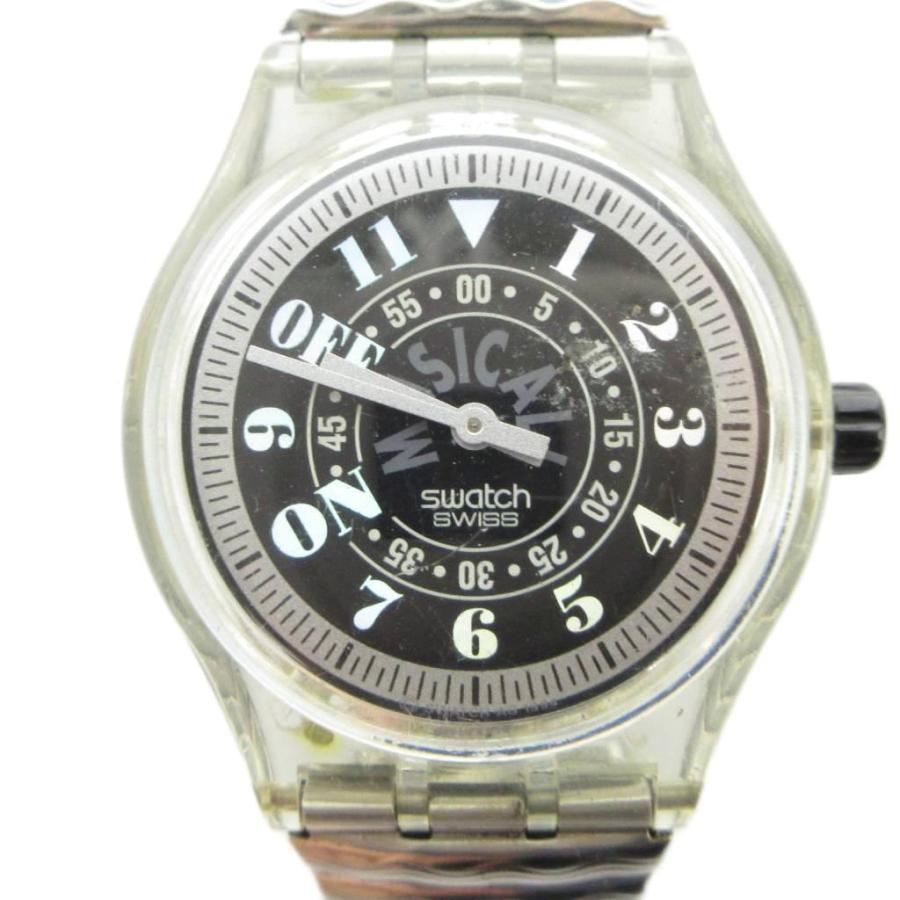 スウォッチ SWATCH MUSICAL 腕時計 ウォッチ クォーツ 黒文字盤 ロゴ 