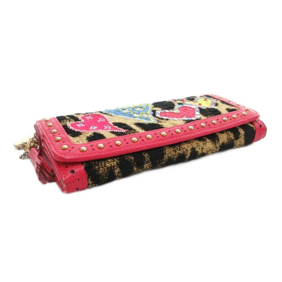 Think Bee! ヒョウ柄 二つ折り財布 シンクビー! Think Bee 2つ折り 長財布 ウォレット 小銭入れ 刺繍