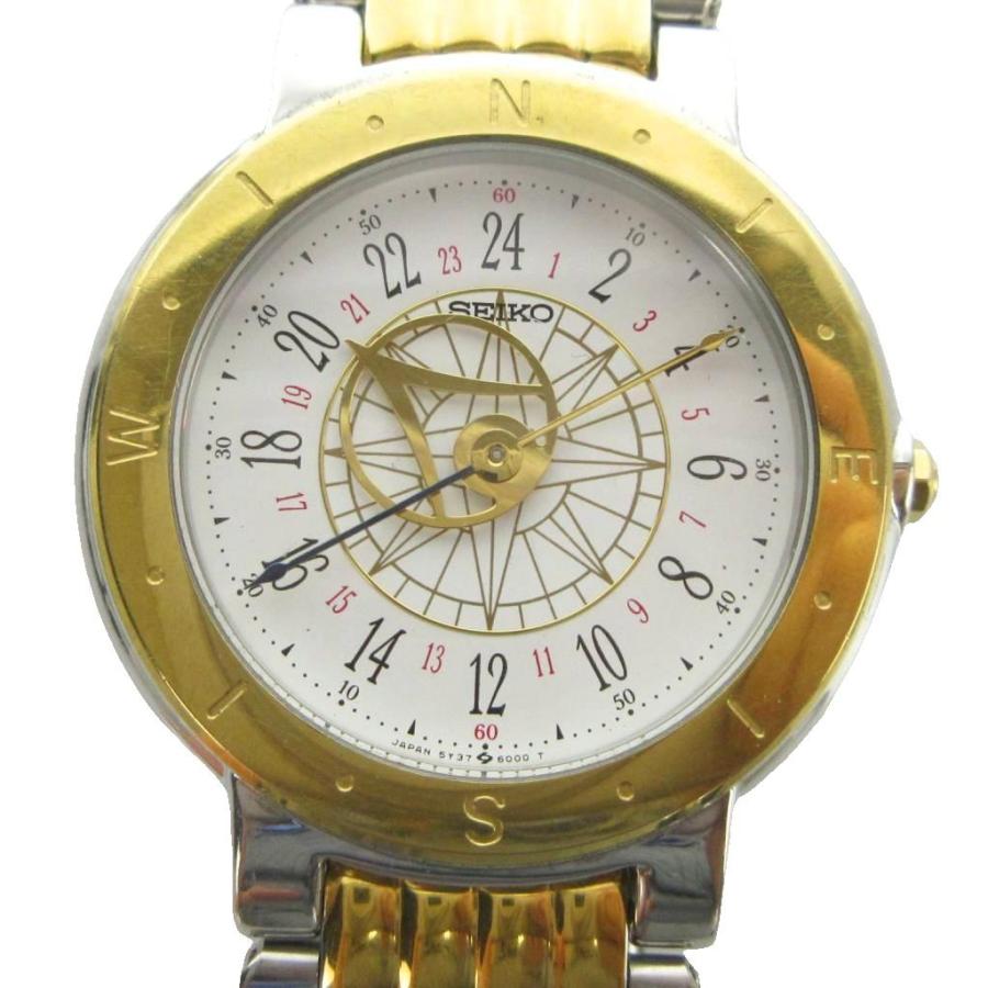 セイコー SEIKO ジャンク品 5Y37-6010 腕時計 ウォッチ クォーツ 白 