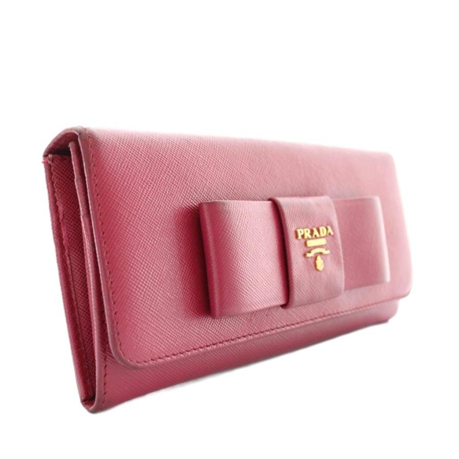 PRADA（プラダ） 長財布 二つ折り サフィアーノレザー リボン ロゴ