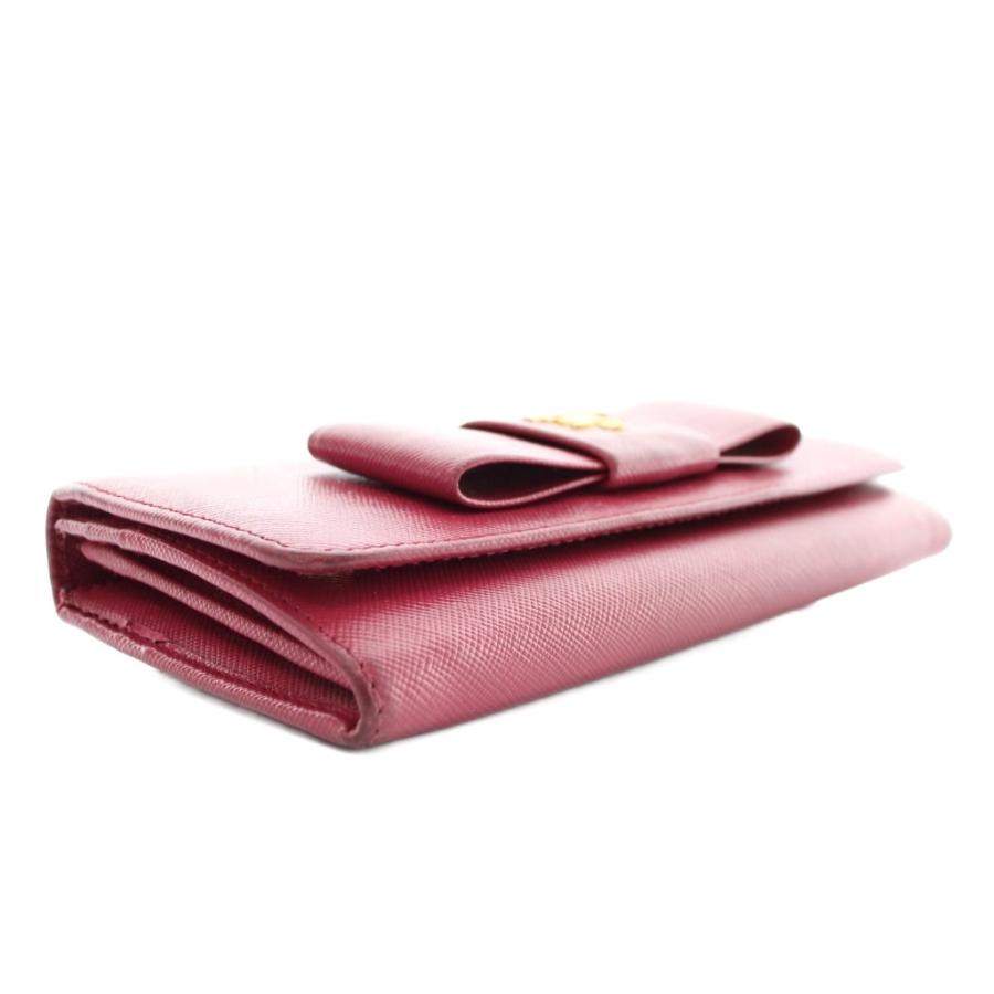 PRADA（プラダ） 長財布 二つ折り サフィアーノレザー リボン ロゴ