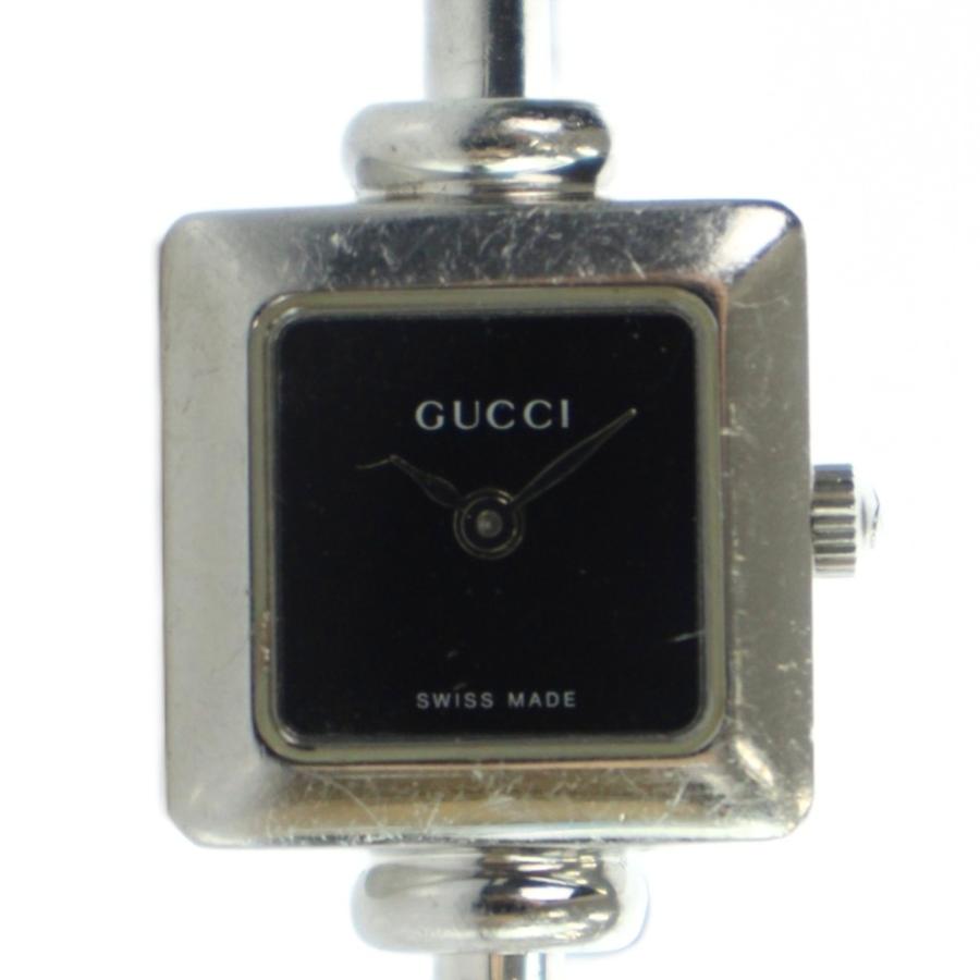 グッチ 1900 L 腕時計 ウォッチ クォーツ バングル 黒文字盤 シルバー色 GUCCI - グッチ 1900 L 腕時計 ウォッチ クォーツ バングル 黒文字盤