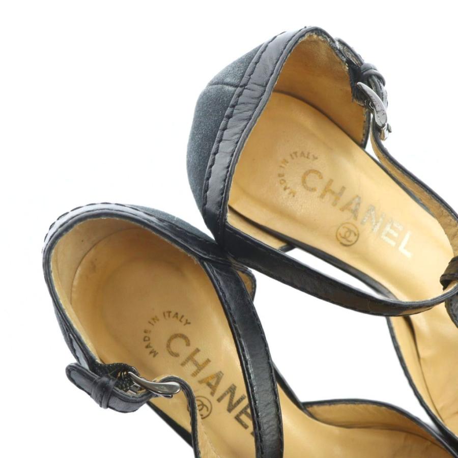 シャネル CHANEL パンプス スポインテッドトゥ スエード レザー ココマーク 36 23cm 黒 ブラック ■GY18 /MQ ■OH レディース