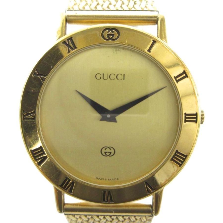 美品 GUCCI 腕時計 ゴールド グッチ 時計 ユニセックス G-タイムレス YA126461A イエローゴールド
