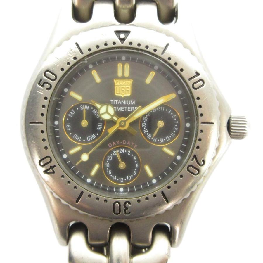 エルジン ELGIN ジャンク品 FK-668E 腕時計 ウォッチ クォーツ クロノ