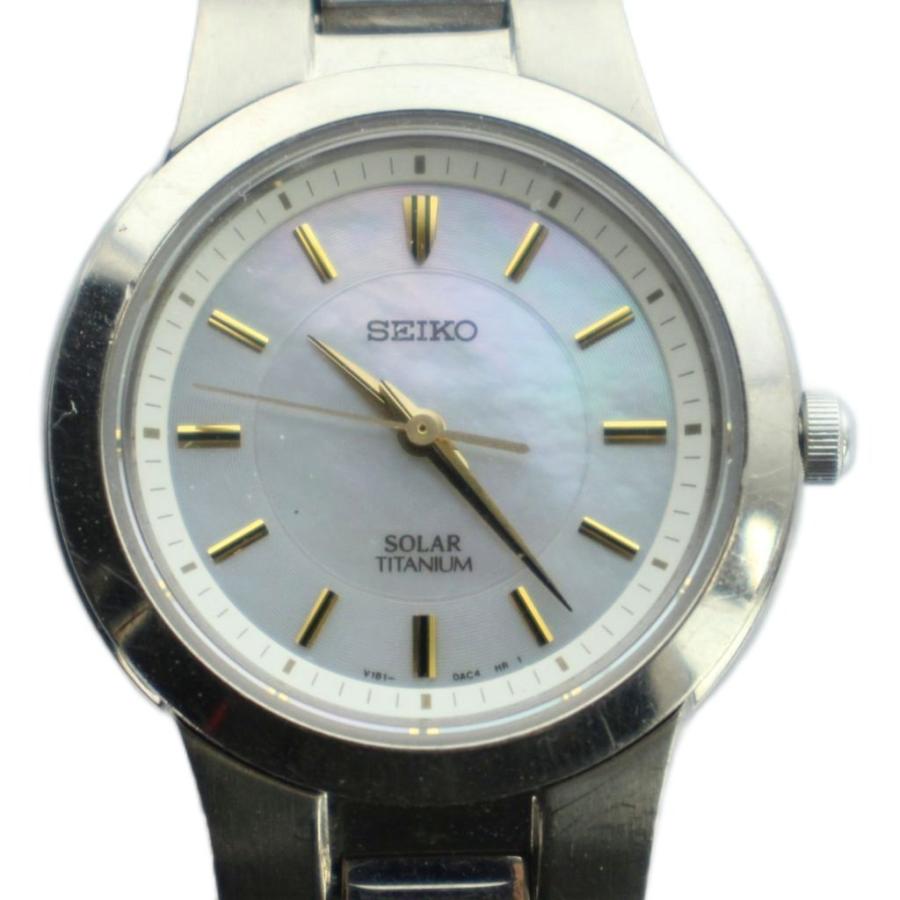 セイコー SEIKO V181-0AA0 腕時計 ウォッチ ソーラー シェル文字盤