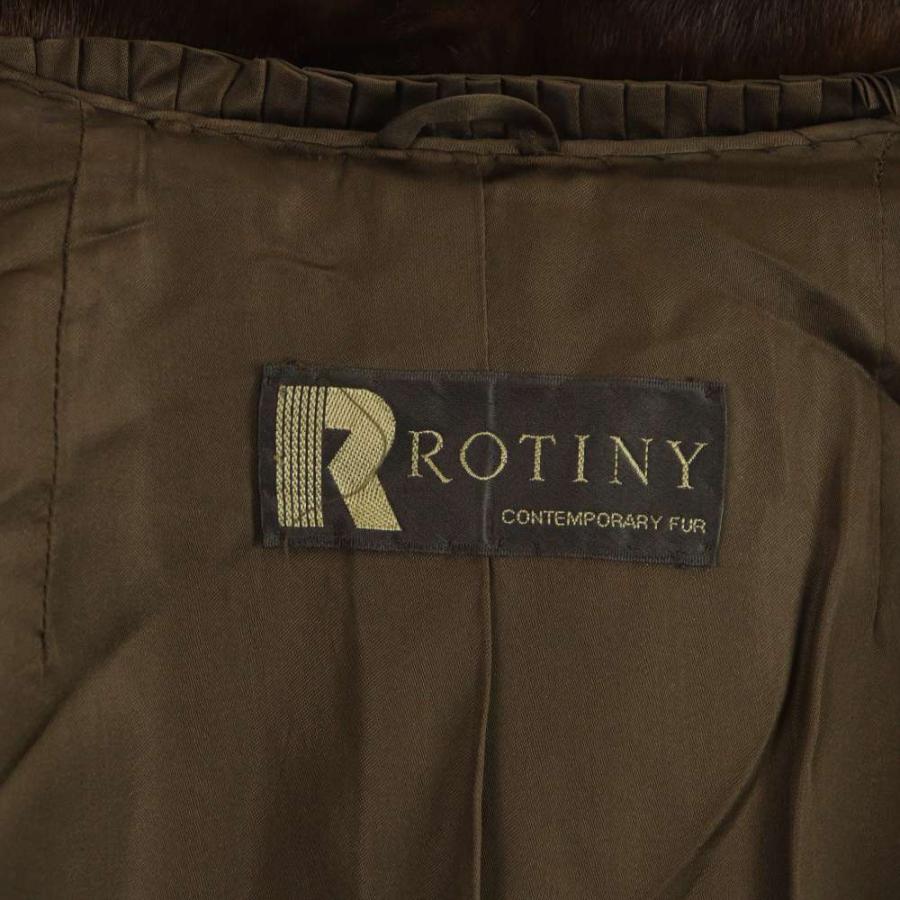 ROTINY ロティニー 毛皮コート ミンクファー 長袖 ミドル 総裏地 茶 