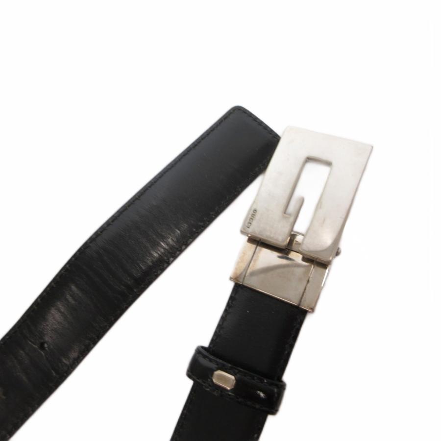GUCCI（グッチ） ベルト バックル レザー ロゴ 黒 ブラック 茶
