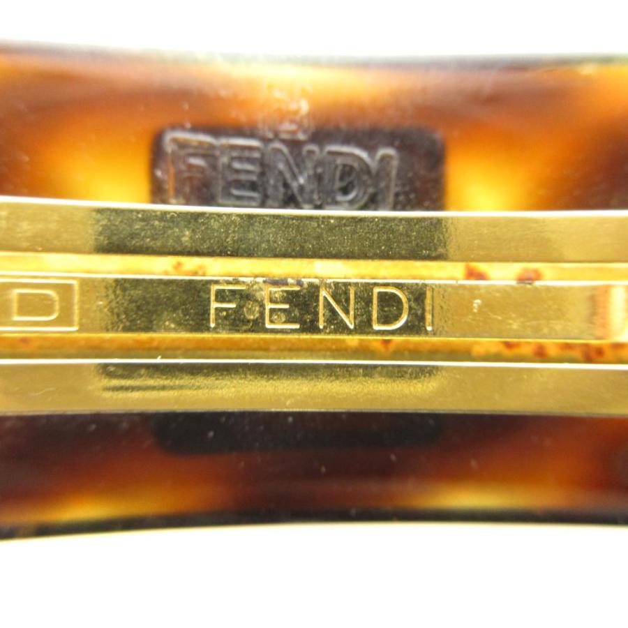 FENDI（フェンディ） バレッタ ヘアアクセサリー ロゴ べっ甲柄 茶
