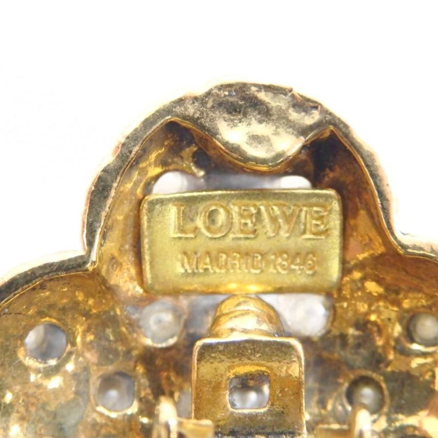 ロエベ LOEWE ヴィンテージ イヤリング クロス チャーム パール 真珠 ゴールド色 ■GY18 /MQ レディース_4