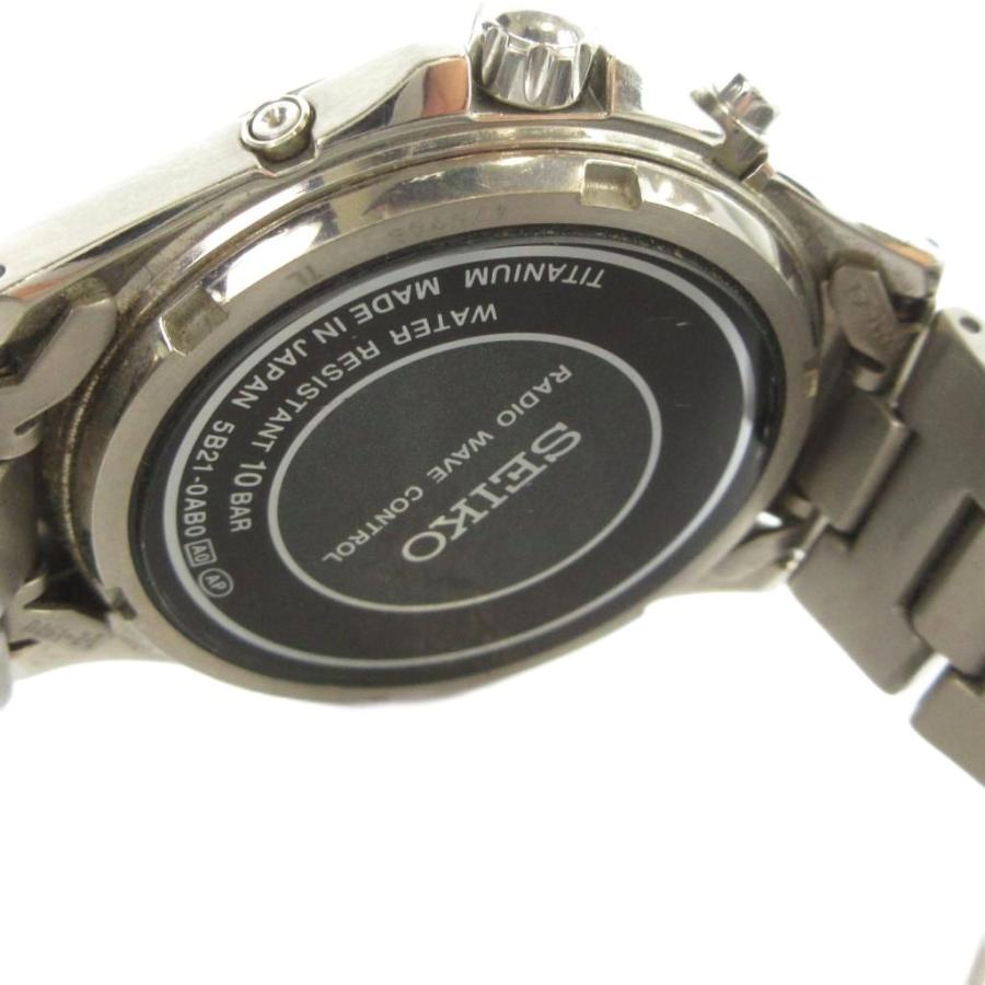 セイコー SEIKO 5B21-0AB0 腕時計 ウォッチ 電波ソーラー 白文字盤