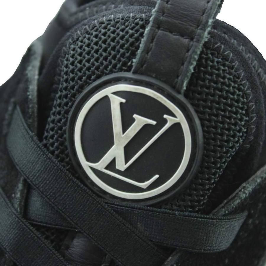 ルイヴィトン LOUIS VUITTON 21AW ランアウェイ・ライン スニーカー シューズ 靴 ロゴ 39 24.5 黒 ブラック 1A9ER5 /MW ■GY18 メンズの画像