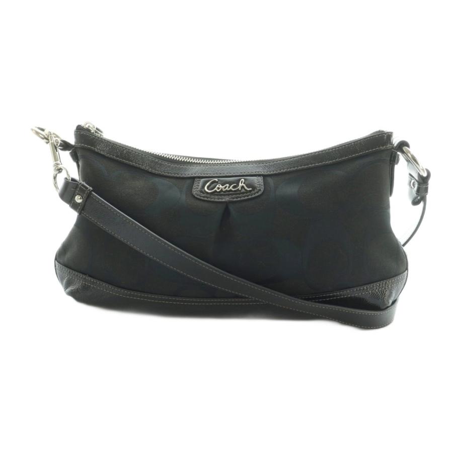 COACH（コーチ） ショルダーバッグ キャンバス×エナメルレザー 