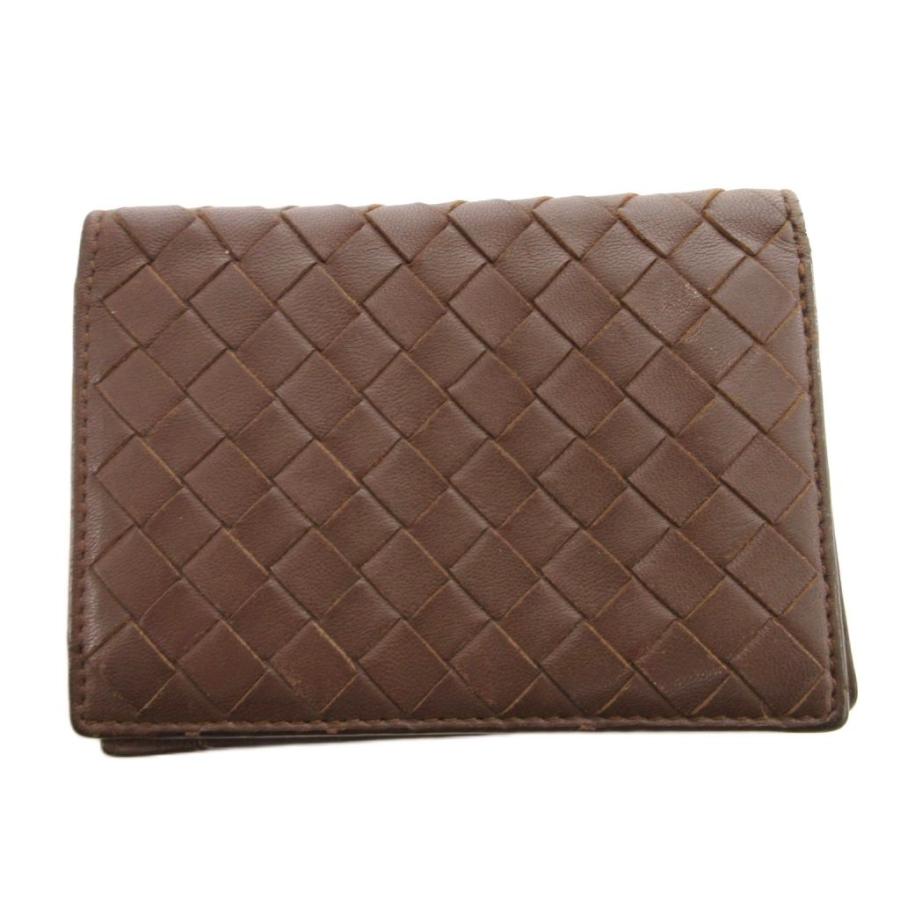 【美品】Bottega Veneta 名刺入れ イントレチャート ダークブラウン BOTTEGA VENETA（ボッテガ・ヴェネタ） カードケース 名刺入れ