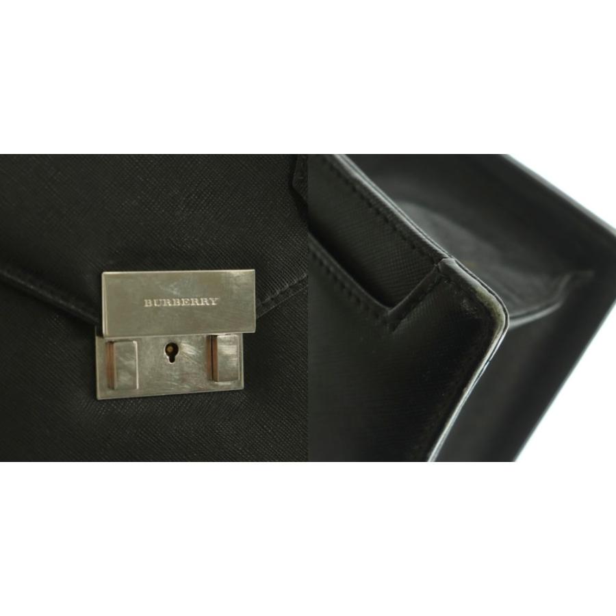 【美品】バーバリー　ビジネスバッグ　ブリーフケース　オールレザー　鍵　金具 BURBERRY（バーバリー） ビジネスバッグ ブリーフケース 書類かばん