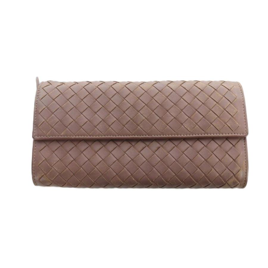 BOTTEGA VENETA イントレチャート 長財布 茶 BOTTEGA VENETA（ボッテガ・ヴェネタ） 長財布 ウォレット イントレ