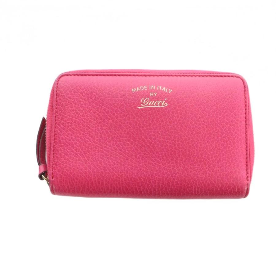 GUCCI ピンクレディース　二つ折り財布 GUCCI（グッチ） 二つ折り財布 ウォレット ラウンドファスナー レザー