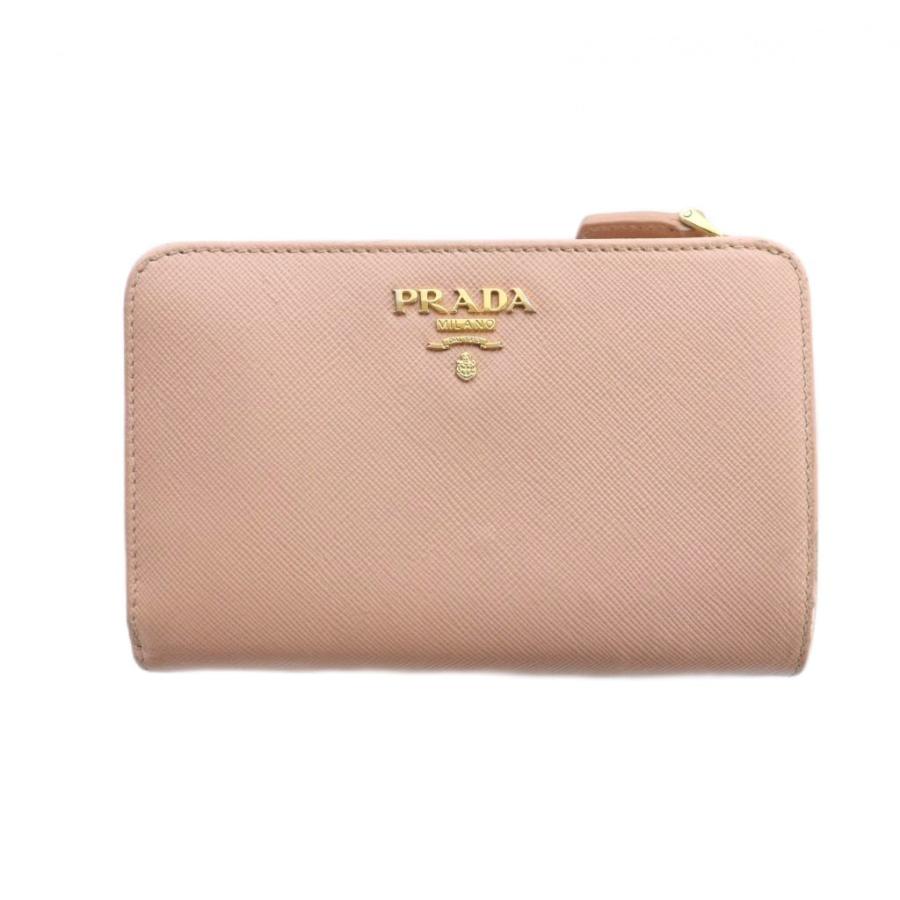 PRADA（プラダ） 二つ折り財布 ウォレット レザー ロゴ サフィアーノ