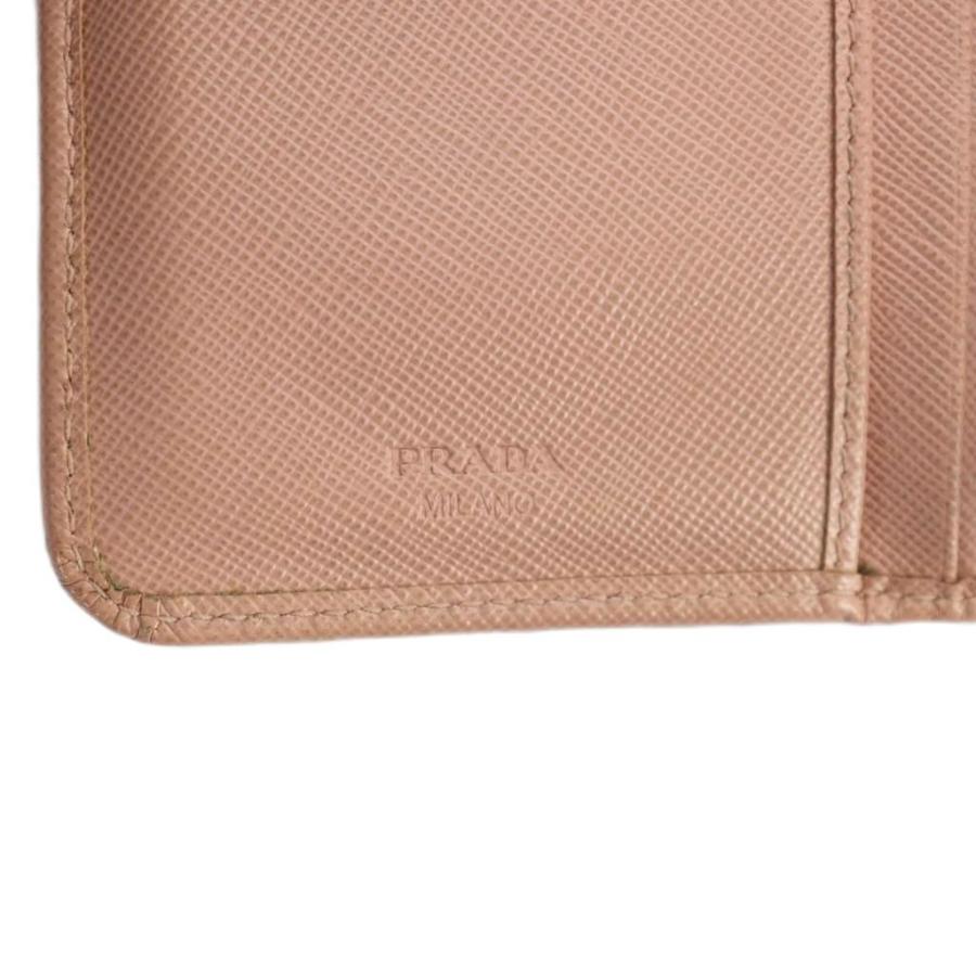 PRADA サフィアーノピンク 二つ折り財布 プラダ PRADA ピンク サフィアーノ ピンクコンパクト財布 二つ折財布