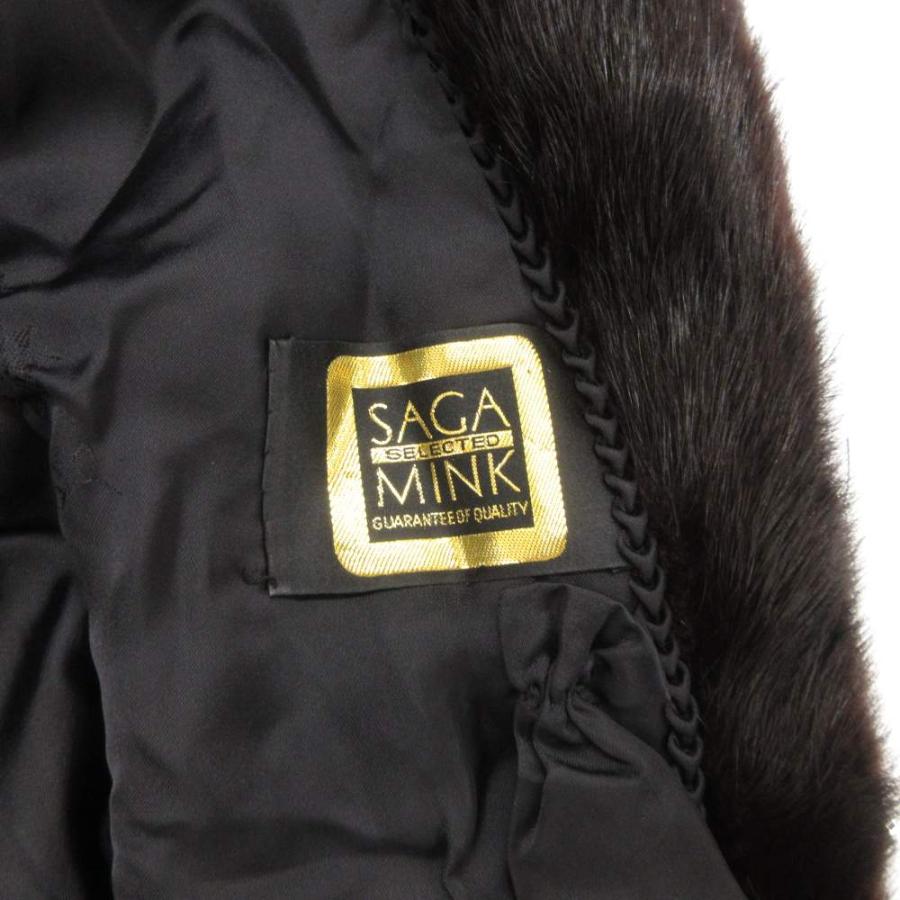 ミンクコート毛皮 ブラウン サイズ13 SAGA MINK サガミンク サガミンク SAGA MINK 金サガ ミンクファーコート 毛皮 ミディアム 茶