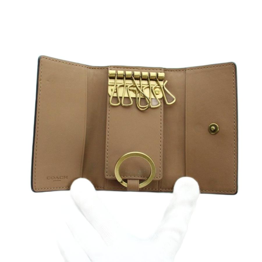 COACH（コーチ） キーケース キーリング 6連 総柄 レザー マルチカラー 