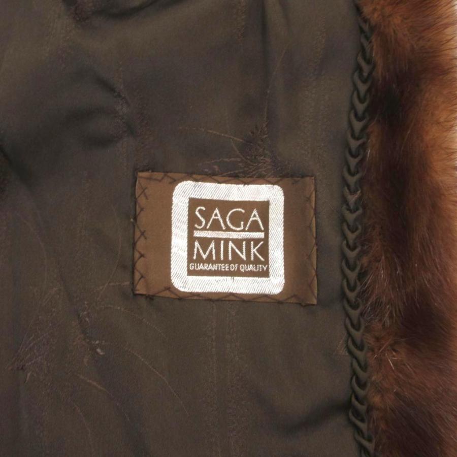 美品☆SAGA MINK 金サガ ノーカラーコート リアルファー 15 【公式通販】