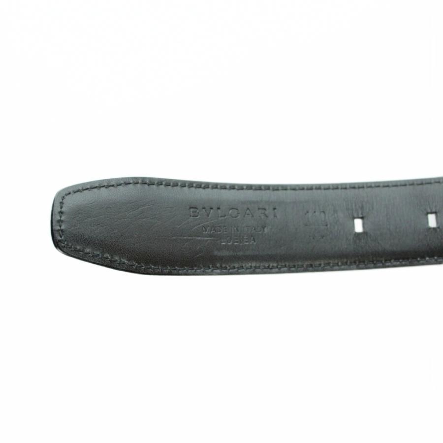 BVLGARI（ブルガリ） ベルト シルバー金具 レザー ロゴ 110/44 黒