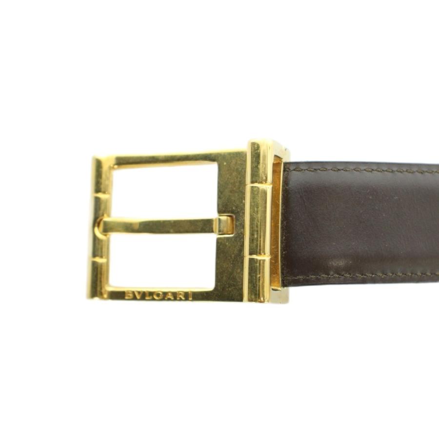 BVLGARI（ブルガリ） ベルト ゴールド金具 ロゴ レザー ベルト社外品