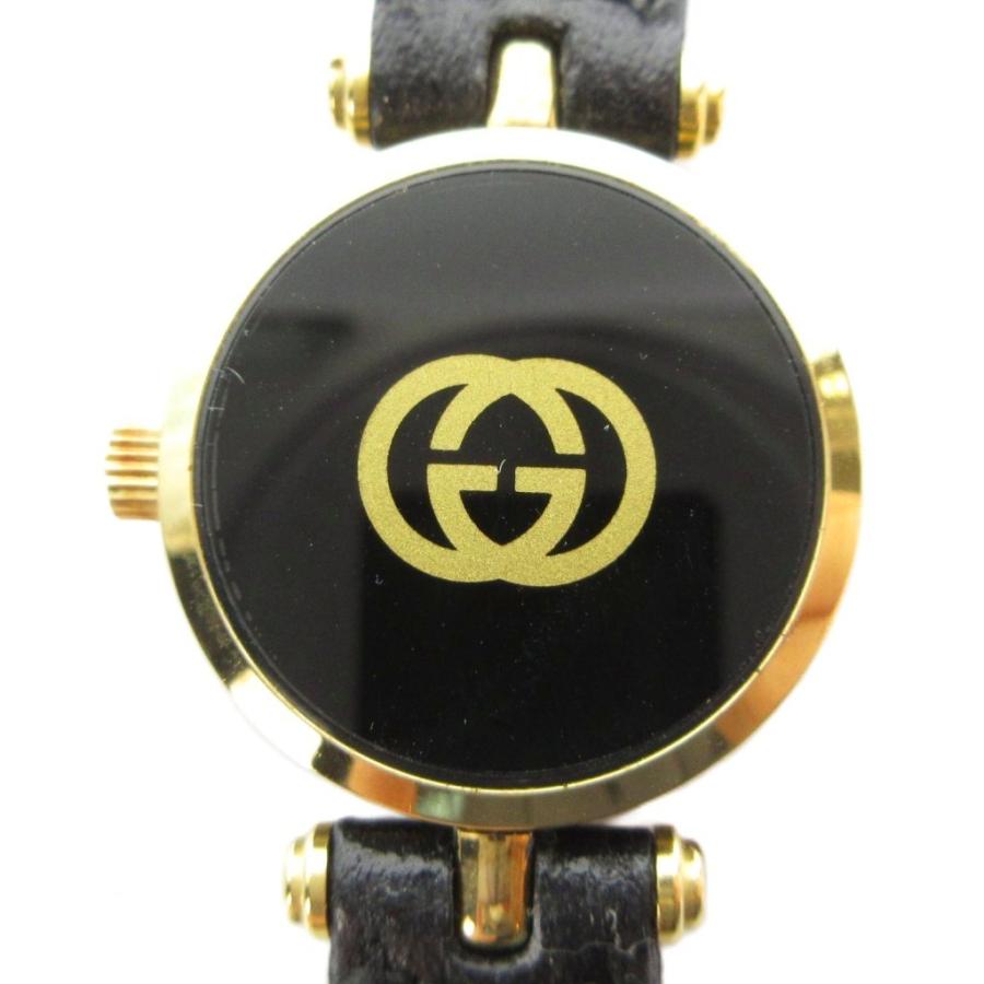 GUCCI（グッチ） 腕時計 ウォッチ クォーツ ローマン 黒文字盤 レザー