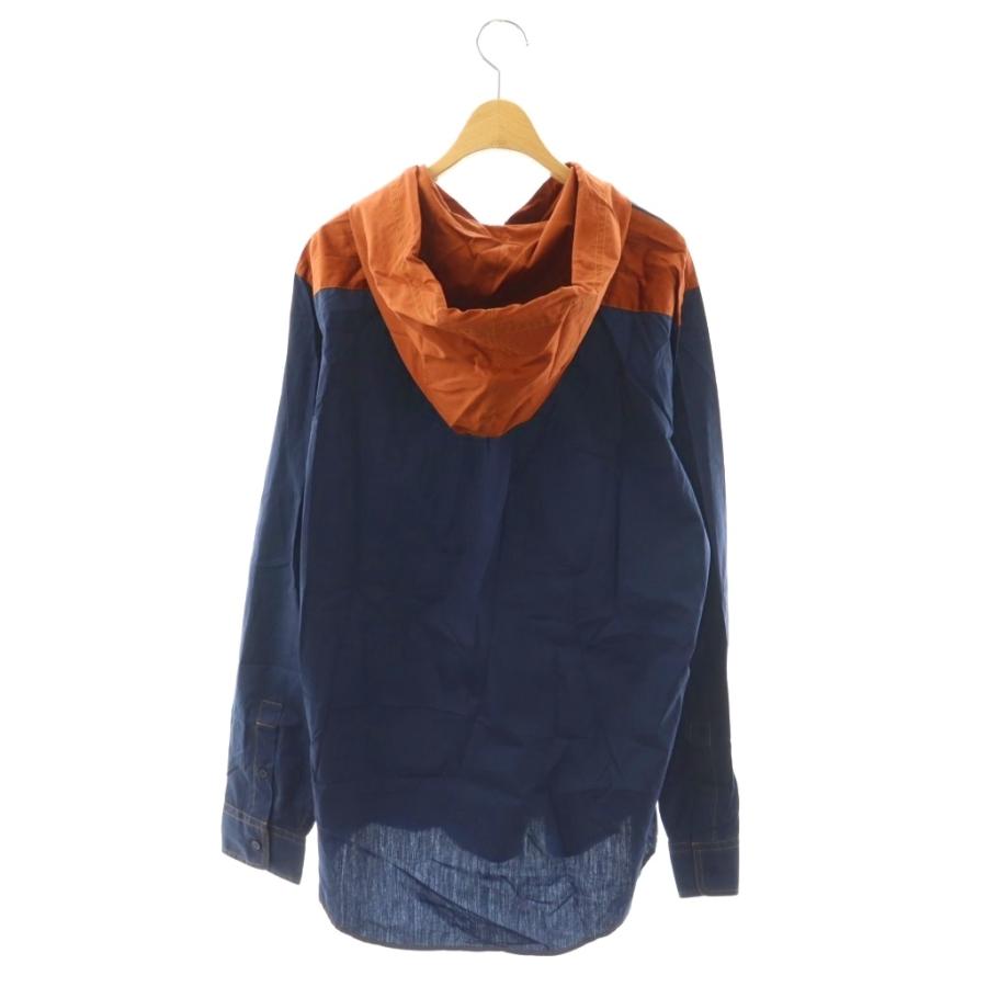 MARNI（マルニ） フードシャツ 長袖 バイカラー ロゴ プリント 切替 46 