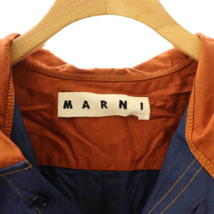 MARNI（マルニ） フードシャツ 長袖 バイカラー ロゴ プリント 切替 46 