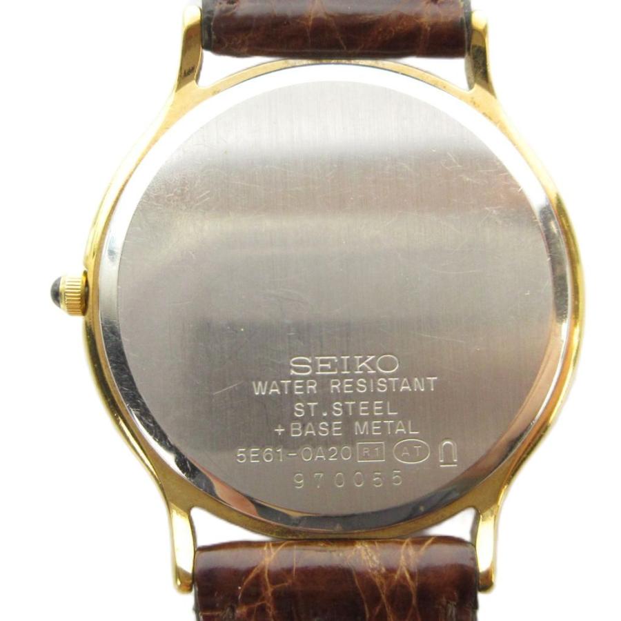 セイコー SEIKO 5E61-0A20 DOLCE 腕時計 ウォッチ クォーツ レザー