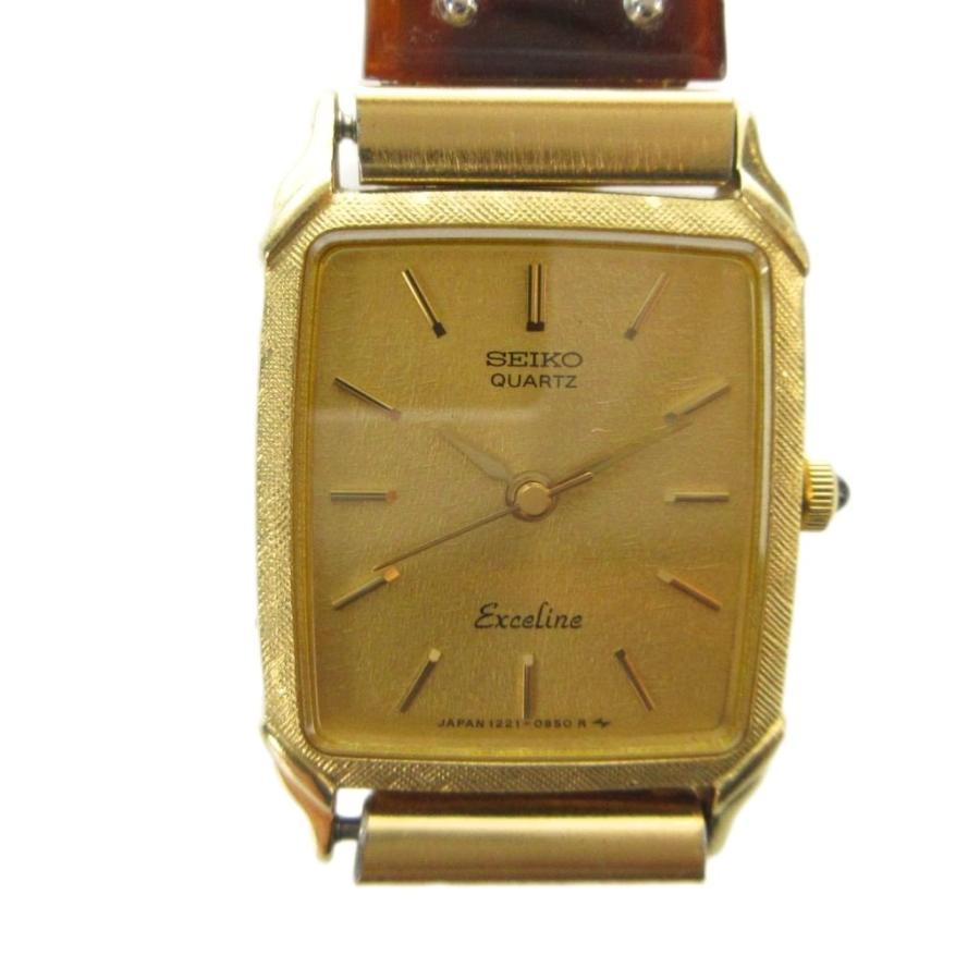 セイコー エクセリーヌ 稼働品 ゴールド スクエア 美品 1221-5410 セイコー SEIKO 1221-5660 14K エクセリーヌ exceline 腕時計 ウォッチ