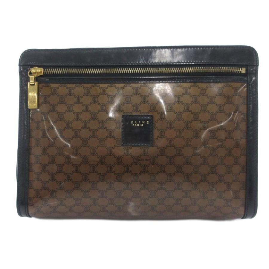 【美品 CELINE 】♥オールドセリーヌ マカダム柄クラッチバッグ CELINE（セリーヌ） オールド セカンド クラッチバッグ PVC レザー