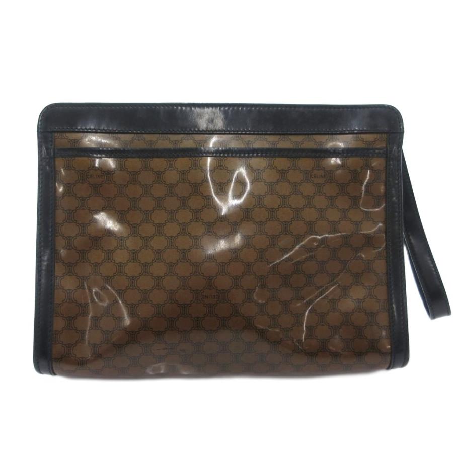 CELINE セリーヌ クラッチバック マカダムオールドセリーヌ ブラウン CELINE（セリーヌ） オールド セカンド クラッチバッグ PVC レザー