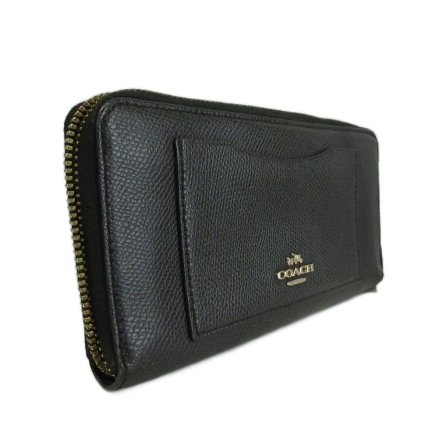箱 袋付き美品 COACH ブラック ゴールド 長財布 COACH（コーチ） 長財布 レザー ラウンドファスナー ロゴ 黒 ブラック