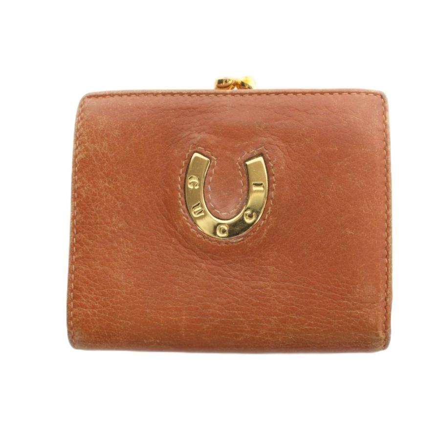 GUCCI（グッチ） 二つ折り財布 ウォレット レザー キャメル ロゴ 