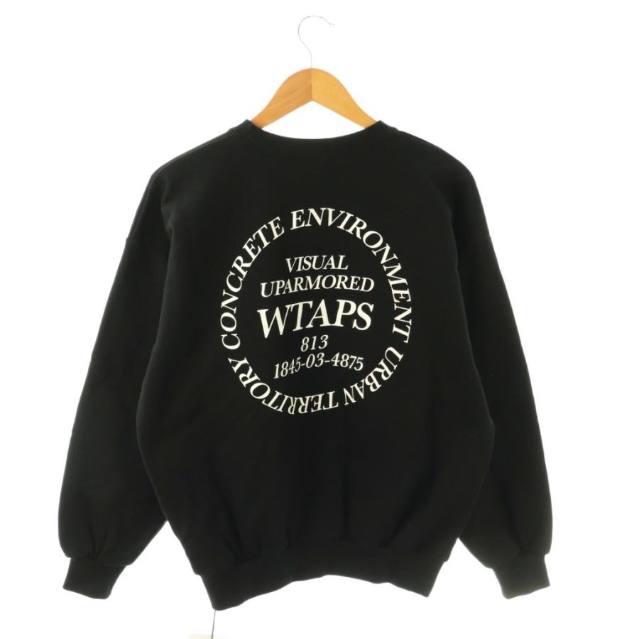 未使用品 ダブルタップス WTAPS スウェット トレーナー ロゴ 01 ブラック /ES ■GY18 メンズ_1